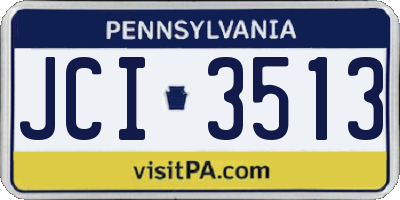 PA license plate JCI3513