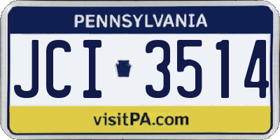 PA license plate JCI3514