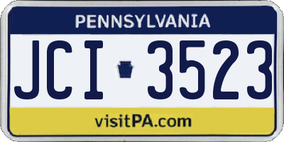 PA license plate JCI3523
