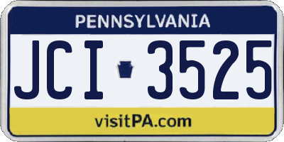 PA license plate JCI3525