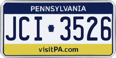 PA license plate JCI3526