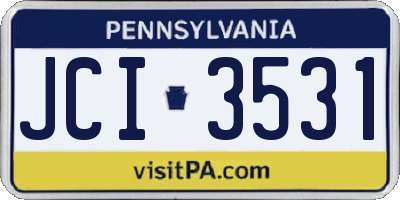 PA license plate JCI3531