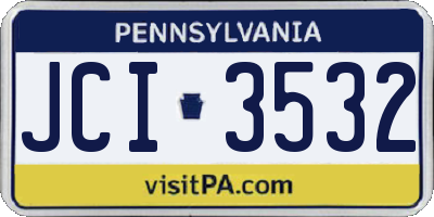 PA license plate JCI3532