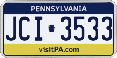 PA license plate JCI3533