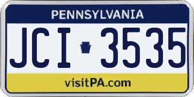 PA license plate JCI3535