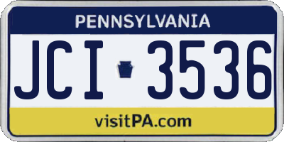 PA license plate JCI3536