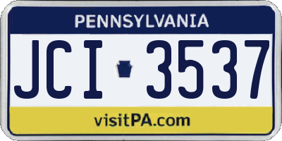 PA license plate JCI3537