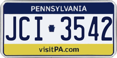 PA license plate JCI3542