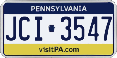 PA license plate JCI3547