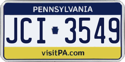 PA license plate JCI3549