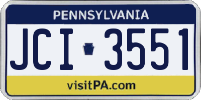 PA license plate JCI3551