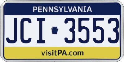 PA license plate JCI3553