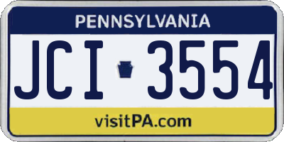 PA license plate JCI3554