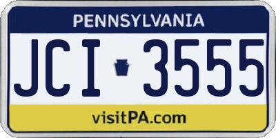 PA license plate JCI3555
