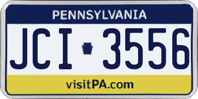 PA license plate JCI3556