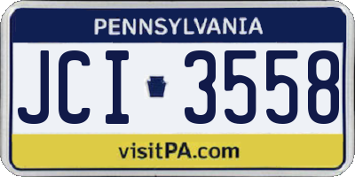 PA license plate JCI3558