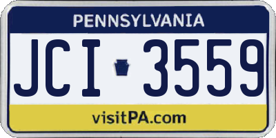 PA license plate JCI3559