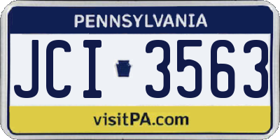 PA license plate JCI3563
