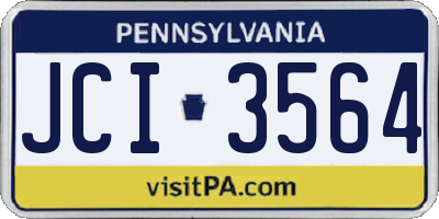 PA license plate JCI3564