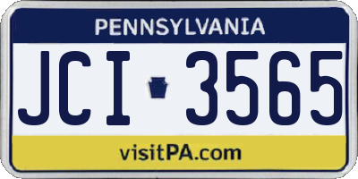 PA license plate JCI3565