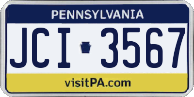 PA license plate JCI3567