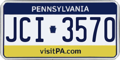 PA license plate JCI3570