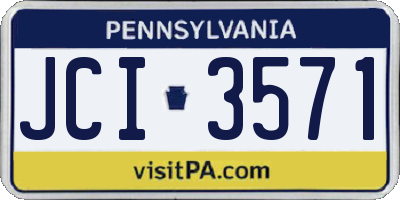 PA license plate JCI3571