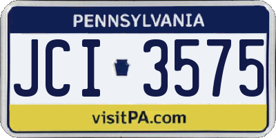 PA license plate JCI3575