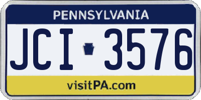 PA license plate JCI3576
