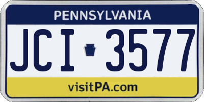 PA license plate JCI3577