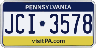 PA license plate JCI3578