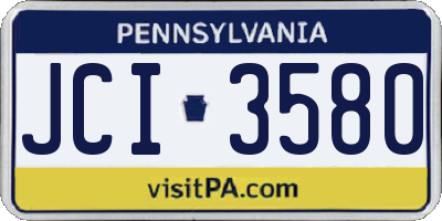 PA license plate JCI3580