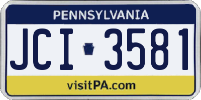 PA license plate JCI3581