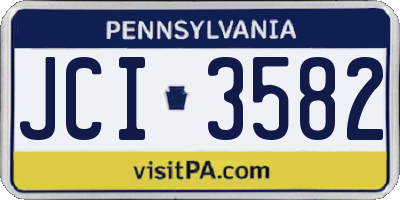PA license plate JCI3582