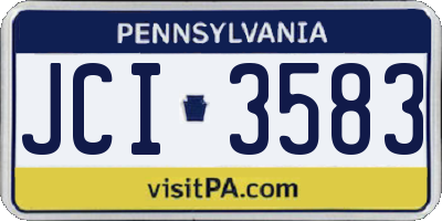 PA license plate JCI3583