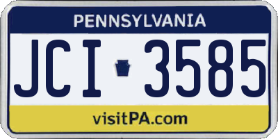 PA license plate JCI3585