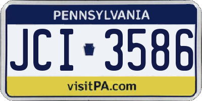 PA license plate JCI3586