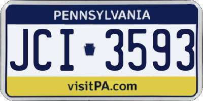 PA license plate JCI3593