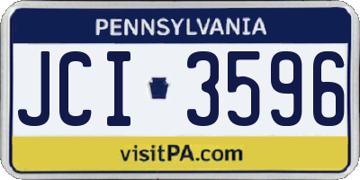 PA license plate JCI3596