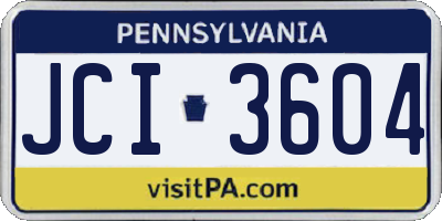 PA license plate JCI3604