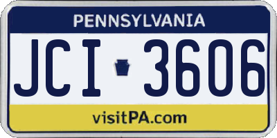 PA license plate JCI3606