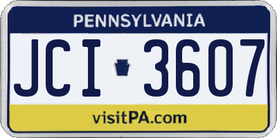 PA license plate JCI3607