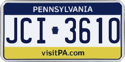 PA license plate JCI3610