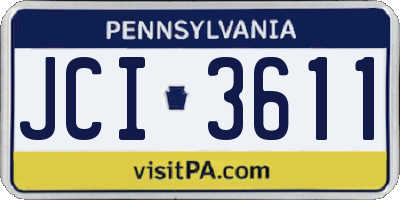 PA license plate JCI3611