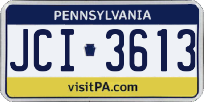 PA license plate JCI3613