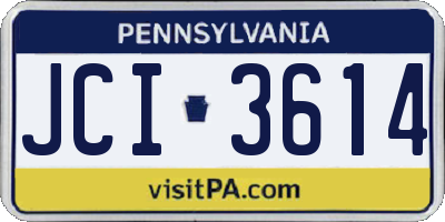 PA license plate JCI3614