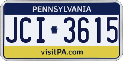 PA license plate JCI3615