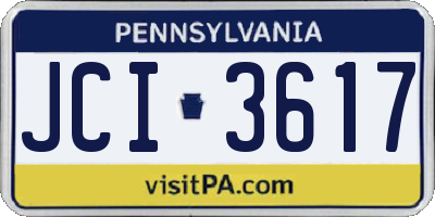 PA license plate JCI3617