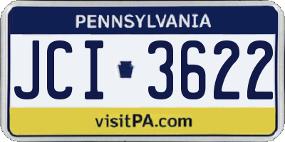 PA license plate JCI3622
