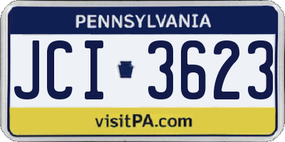 PA license plate JCI3623